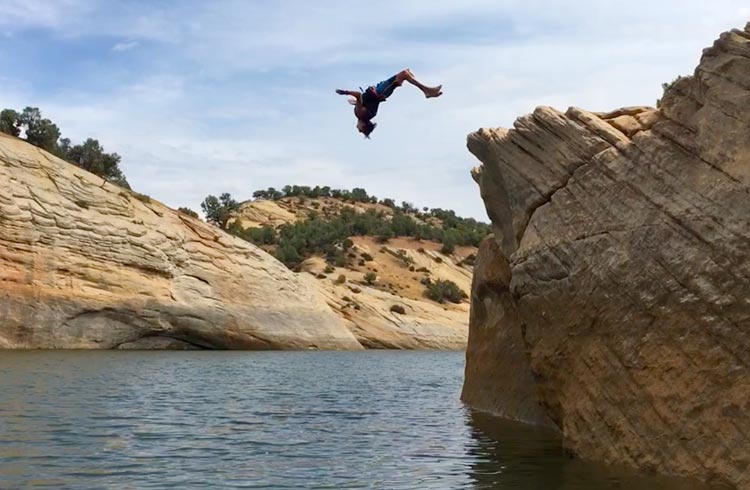 Cliff jumping in Vernal