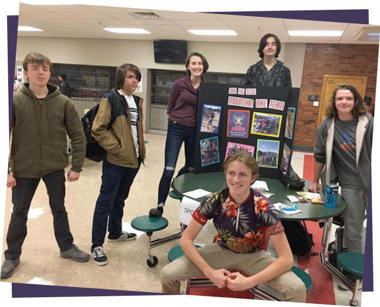 SLCSE students promoting the team at a school event